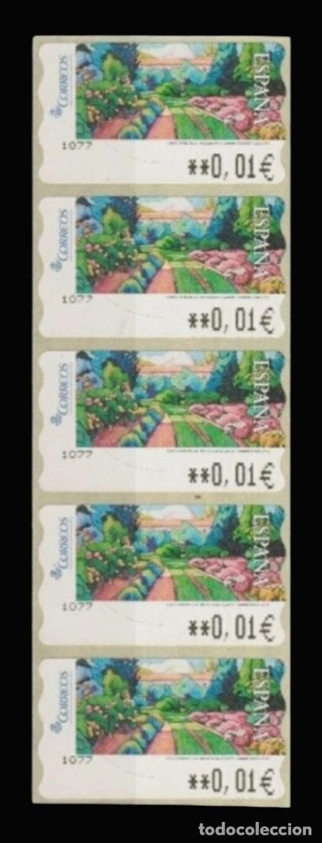 Sellos: ESPA&Ntilde;A ATM MA&Ntilde;ANA EN EL JARDIN. TIRA DE 5 V. MINIMOS 5 DD/EE. MNH.