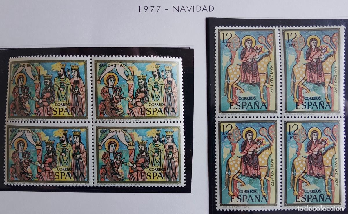 Stamps: Sellos en bloque de 4. Edifil 2446/47. Navidad (XX Serie). A&ntilde;o 1977.