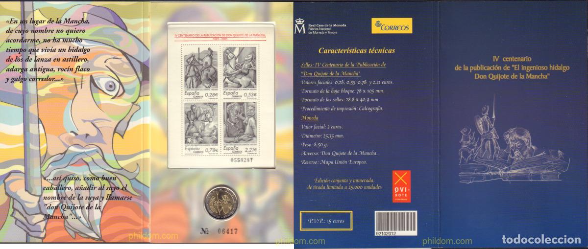 Sellos: 370153 MNH ESPA&Ntilde;A 2005 IV CENTENARIO DE LA PUBLICACION DEL QUIJOTE