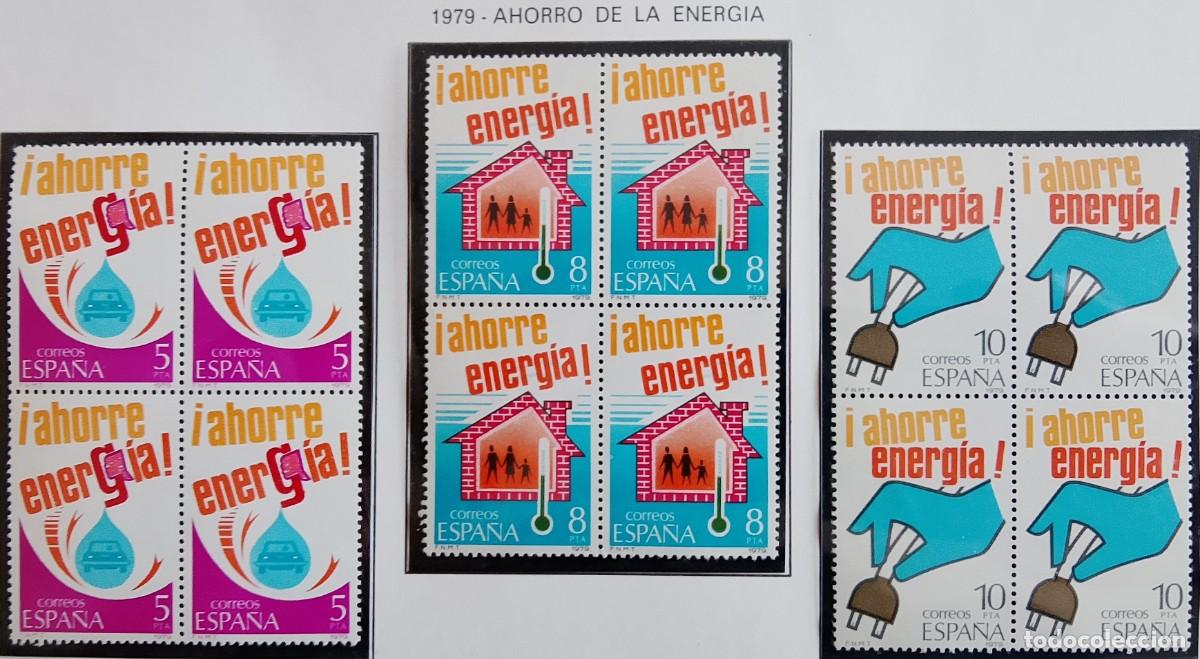 Sellos: Sellos en bloque de 4. Edifil 2508/10. Ahorro de Energ&iacute;a. A&ntilde;o 1979.