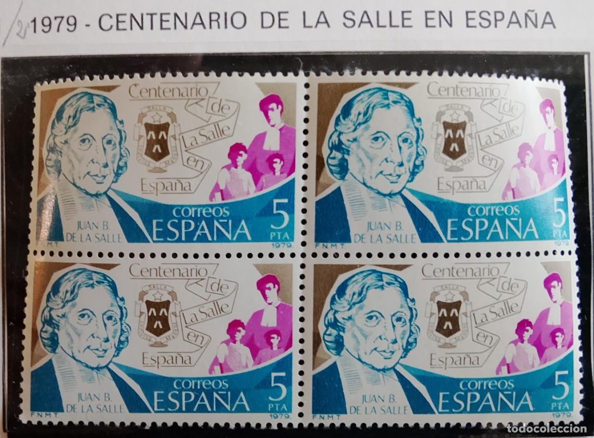 Timbres: Sellos en bloque de 4. Edifil 2511. Centenario de La Salle en Espa&ntilde;a. A&ntilde;o 1979.