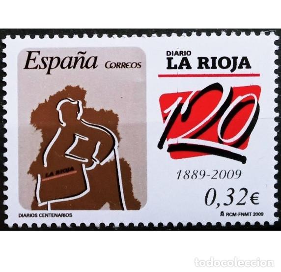 Sellos: Edifil 4461 MNH SIN FIJASELLOS sello Espa&ntilde;a 2009 Diarios Centenarios La Rioja
