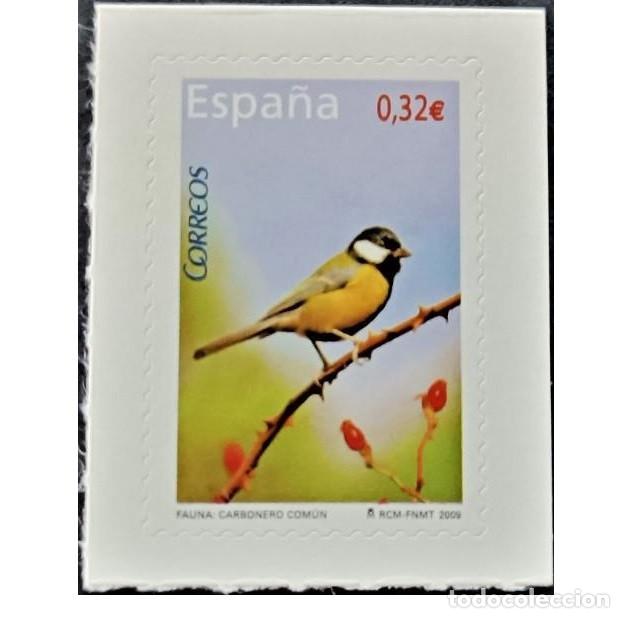 Sellos: Edifil 4462 MNH SIN FIJASELLOS sello Espa&ntilde;a 2009 Flora y Fauna Carbonero Comun