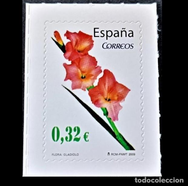 Sellos: Edifil 4463 MNH SIN FIJASELLOS sello Espa&ntilde;a 2009 Flora y Fauna Gladiolo