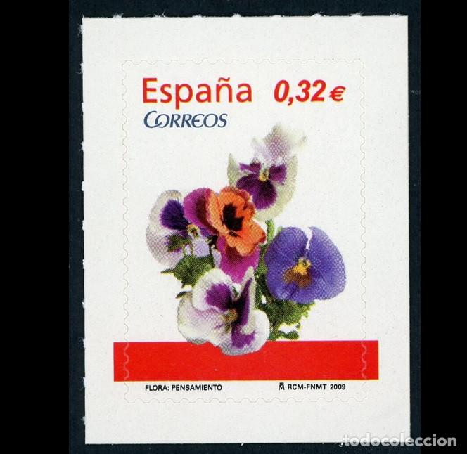 Sellos: Edifil 4465 MNH SIN FIJASELLOS sello Espa&ntilde;a 2009 Flora y Fauna Pensamiento