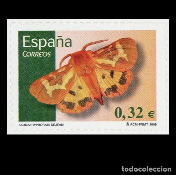 Sellos: Edifil 4466 MNH SIN FIJASELLOS sello Espa&ntilde;a 2009 Flora y Fauna Mariposa Hyphoraia dejeani
