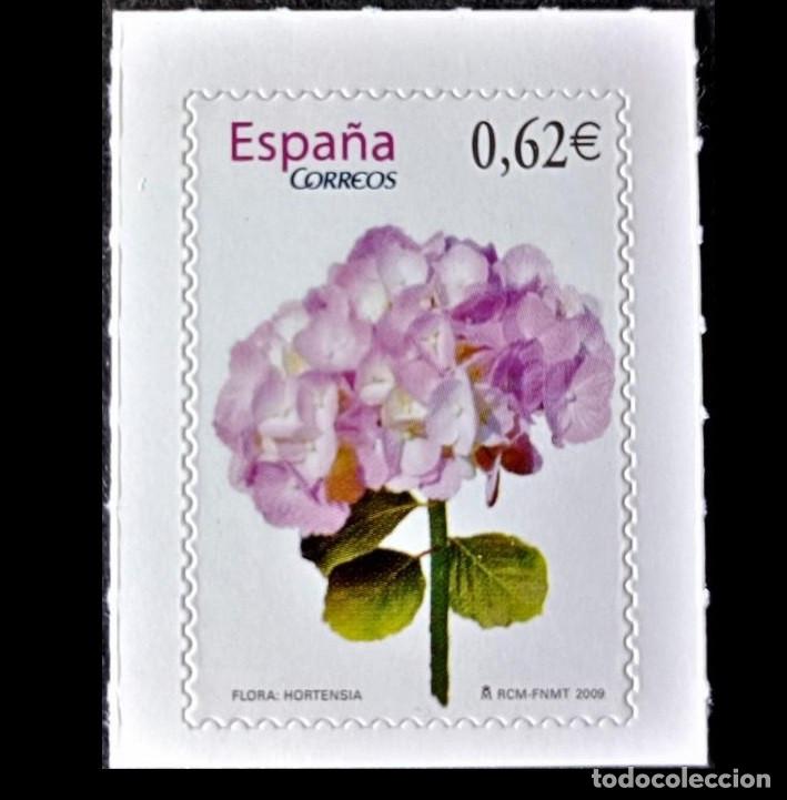 Sellos: Edifil 4468 MNH SIN FIJASELLOS sello Espa&ntilde;a 2009 Flora y Fauna Hortensia
