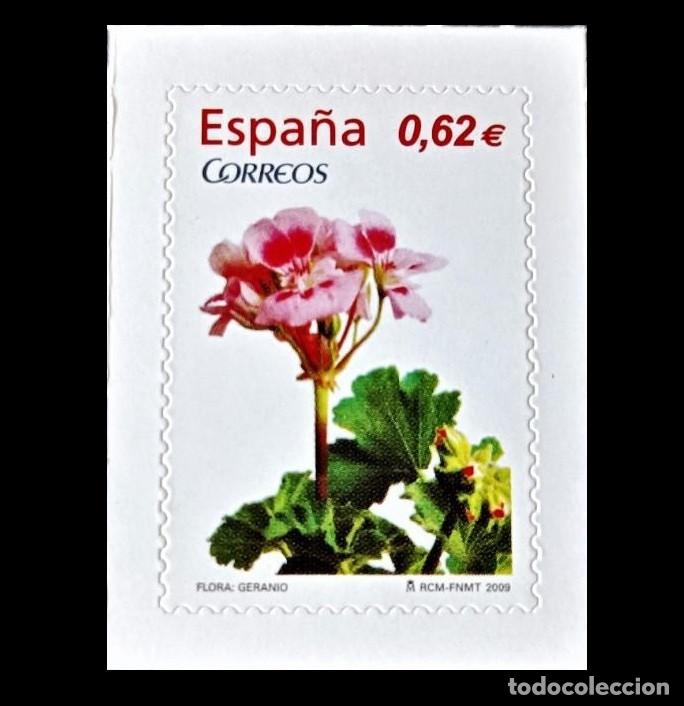Sellos: Edifil 4469 MNH SIN FIJASELLOS sello Espa&ntilde;a 2009 Flora y Fauna Geranio