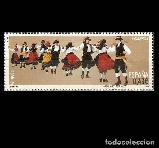 Sellos: Edifil 4493 MNH SIN FIJASELLOS sello Espa&ntilde;a 2009 Danzas Populares La Rueda