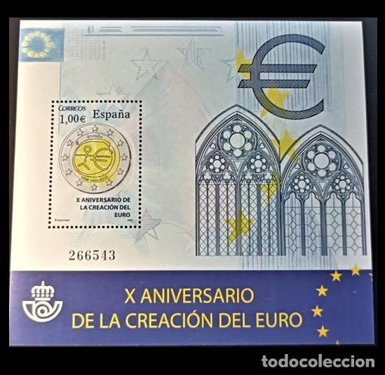 Sellos: Edifil 4496 HB MNH SIN FIJASELLOS sello Espa&ntilde;a 2009 Aniversario Euro