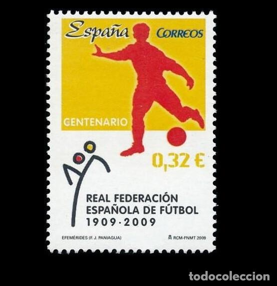 Sellos: Edifil 4514 MNH SIN FIJASELLOS sello Espa&ntilde;a 2009 Centenario Federacion Espa&ntilde;ola de Futbol