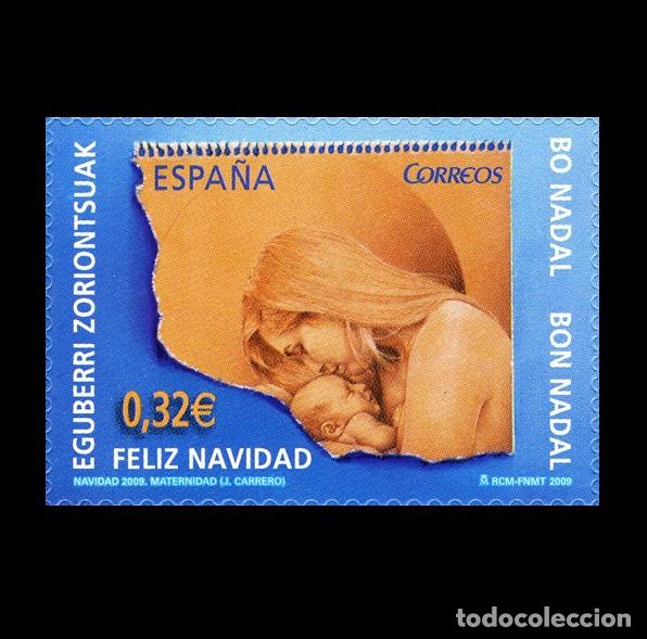 Sellos: Edifil 4516 MNH SIN FIJASELLOS sello Espa&ntilde;a 2009 Maternidad Navidad