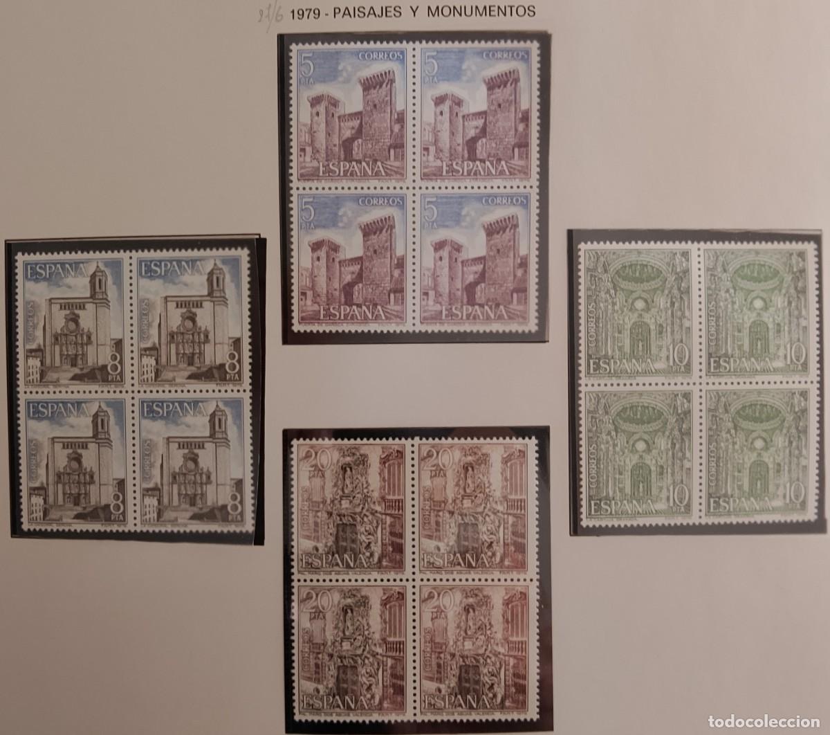 Timbres: Sellos en bloque de 4. Edifil 2527/30. Paisajes y Monumentos. A&ntilde;o 1979.