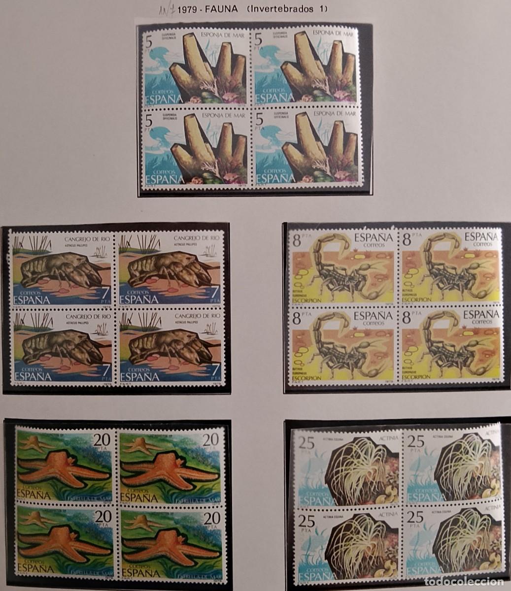 Timbres: Sellos en bloque de 4. Edifil 2531/35. Fauna Hisp&aacute;nica (VII Serie). A&ntilde;o 1979.