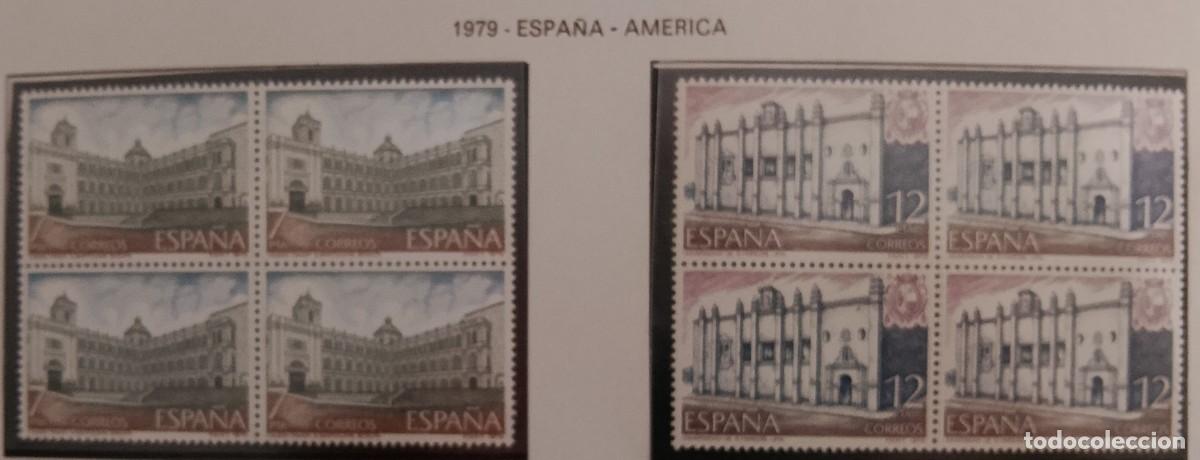 Timbres: Sellos en bloque de 4. Edifil 2544/45. Am&eacute;rica-Espa&ntilde;a. Monumentos Coloniales. A&ntilde;o 1979.