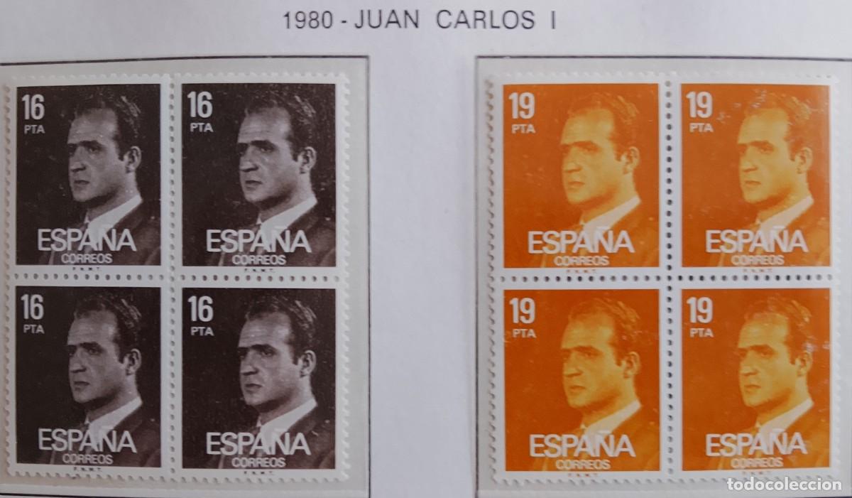 Francobolli: Sellos en bloque de 4. Edifil 2558/59. S.M. Don Juan Carlos I. A&ntilde;o 1980.