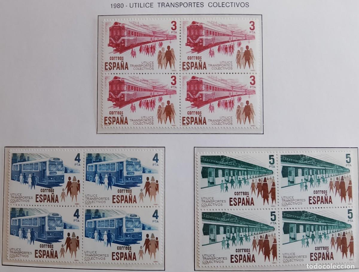 Timbres: Sellos en bloque de 4. Edifil 2560/62. Utilice Transportes Colectivos. A&ntilde;o 1980.