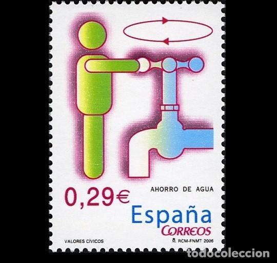 Sellos: Edifil 4225 MNH SIN FIJASELLOS sello de Espa&ntilde;a 2006 Ahorro de Agua Valores Civicos