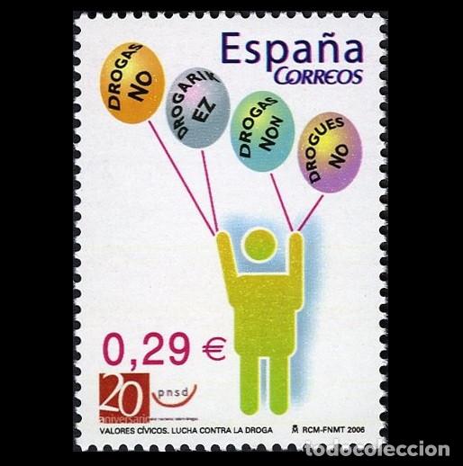 Sellos: Edifil 4226 MNH SIN FIJASELLOS sello de Espa&ntilde;a 2006 Lucha contra la Droga Valores Civicos