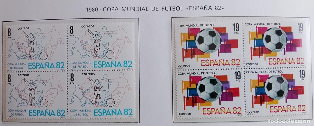 Timbres: Sellos en bloque de 4. Edifil 2570/71. Campeonato Mundial de F&uacute;tbol Espa&ntilde;a-82 (1&ordf; Serie). A&ntilde;o 1980.