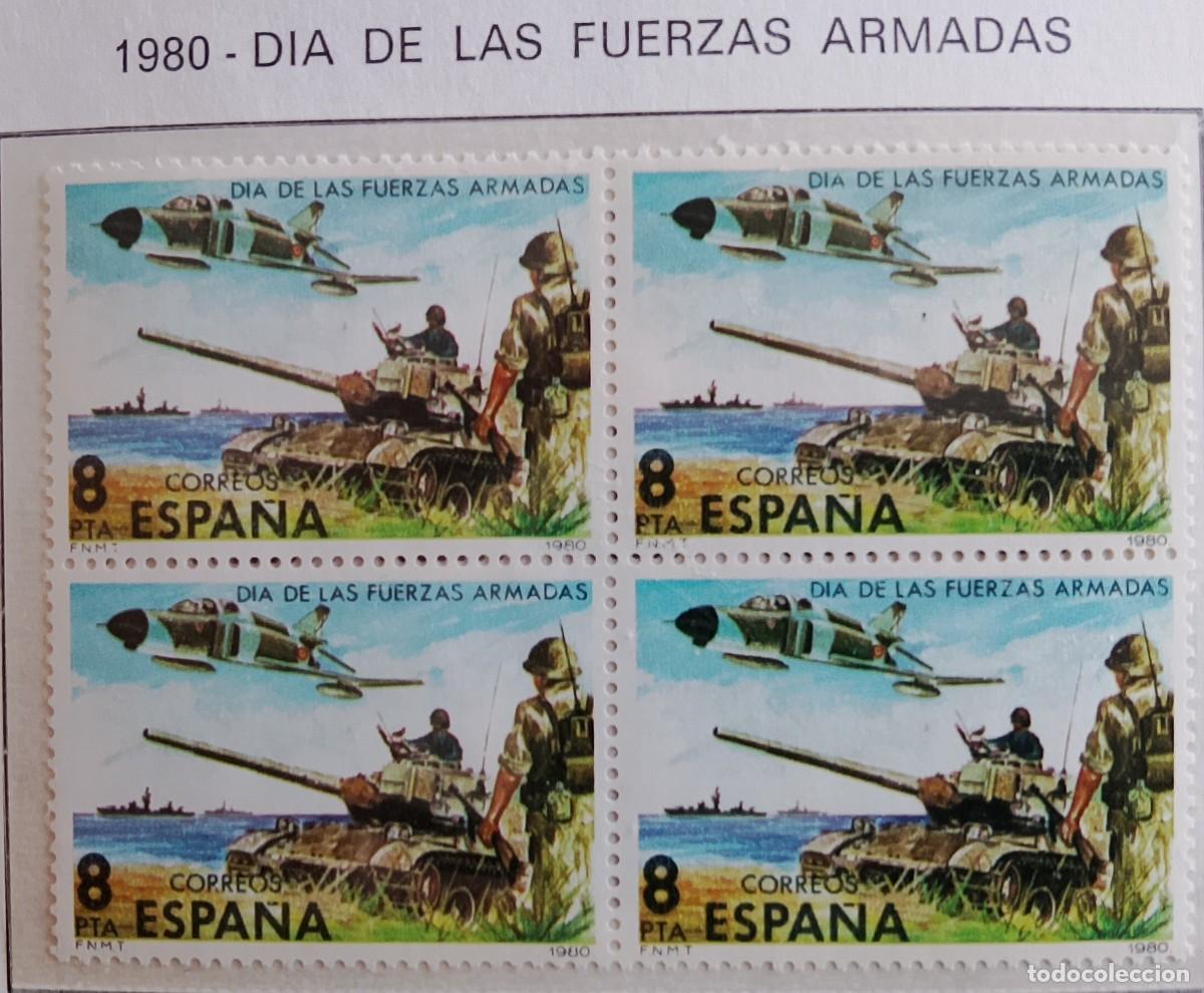 Timbres: Sellos en bloque de 4. Edifil 2572. D&iacute;a de las Fuerzas Armadas. A&ntilde;o 1980.
