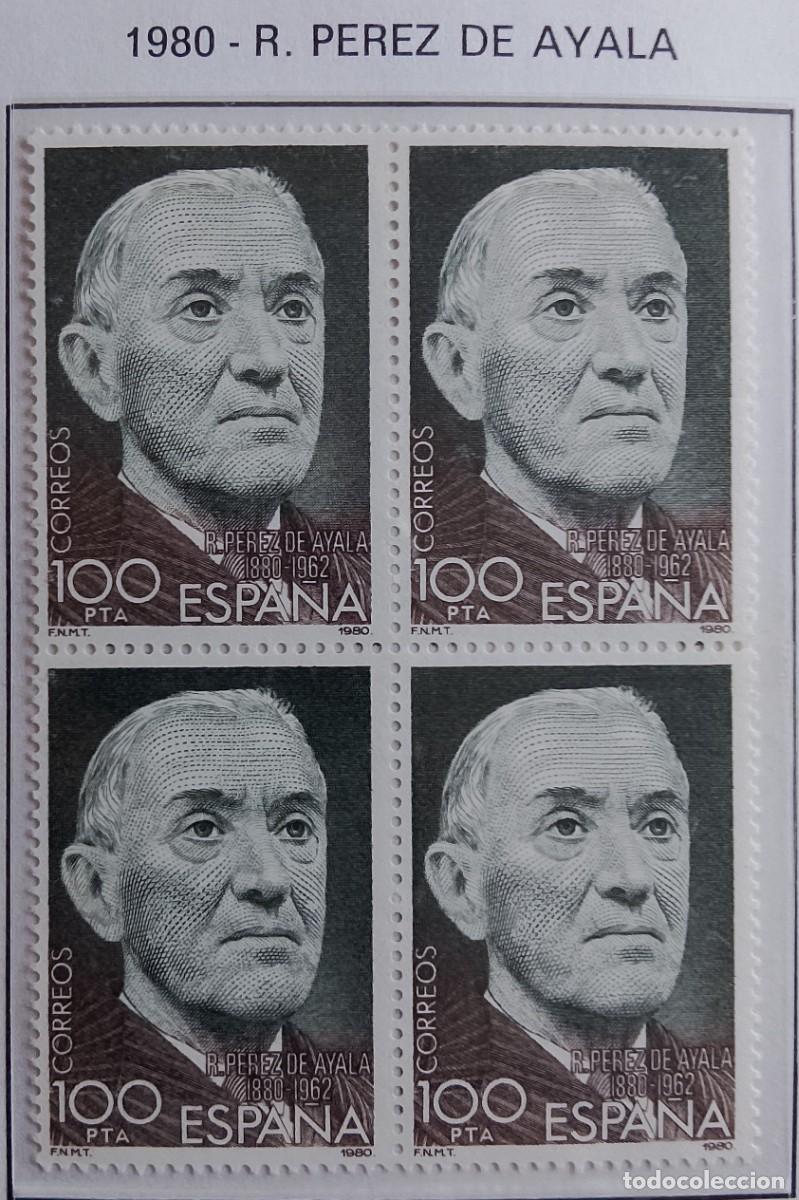 Francobolli: Sellos en bloque de 4. Edifil 2578. Centenario del Nacimiento de Ram&oacute;n P&eacute;rez de Ayala. A&ntilde;o 1980