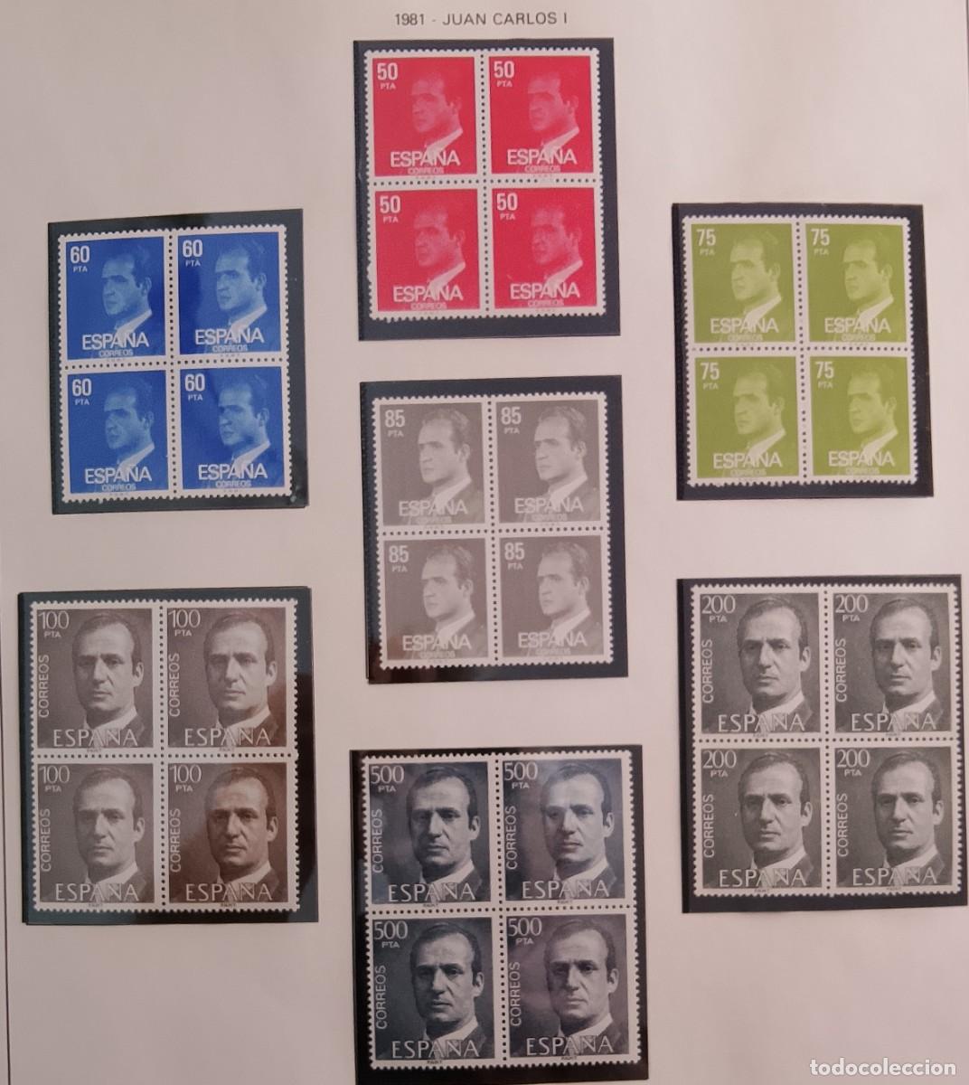 Stamps: Sellos en bloque de 4. Edifil 2599/607. S.M. Don Juan Carlos I. A&ntilde;o 1981.