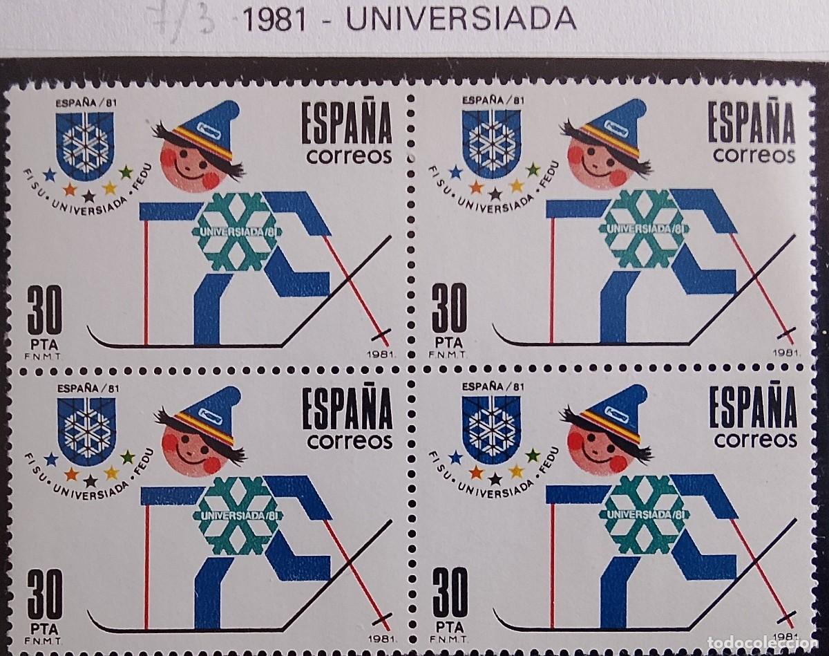 Selos: Sellos en bloque de 4. Edifil 2608. Juegos Mundiales Universitarios de Invierno. Universiada 81.