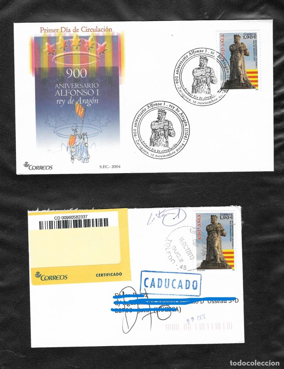 Sellos: Lote SPD, Carta, tarjetas. Alfonso I Rey de Aragon. 2004