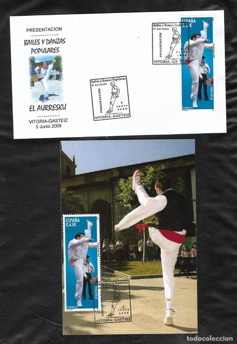 Sellos: SPD y tarjeta . Bailes y danzas populares. Aurresku. 2009 Vitoria- Gasteiz. Alava