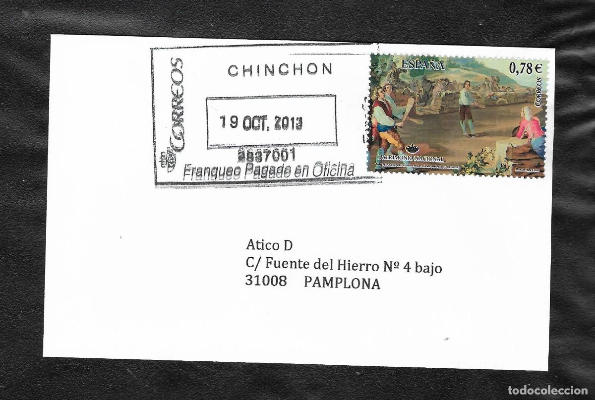 Sellos: Carta desde Chinchon (madrid) a Pamplona (Navarra) . Tapices .2013