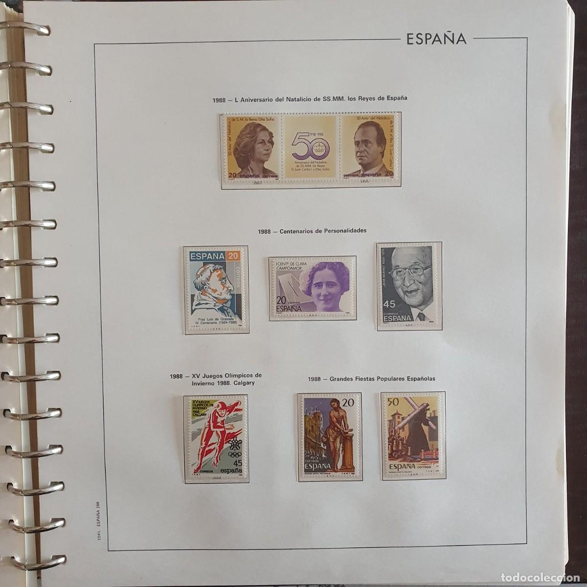 Sellos: A&Ntilde;O COMPLETO ESPA&Ntilde;A 1988 EDIFIL 2927 ** A 2985 **MONTADO HOJAS EDIFIL