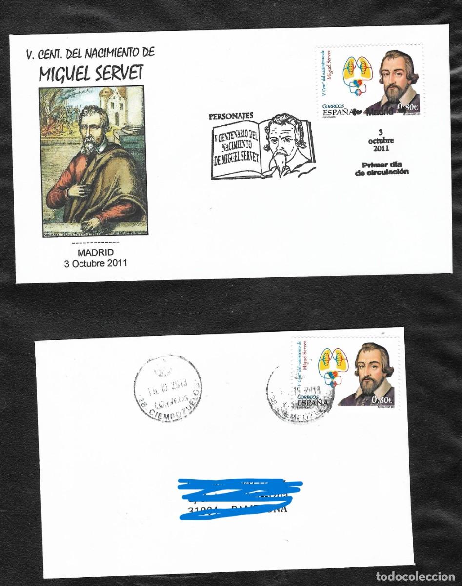 Sellos: SPD y carta Miguel Servet. 2011