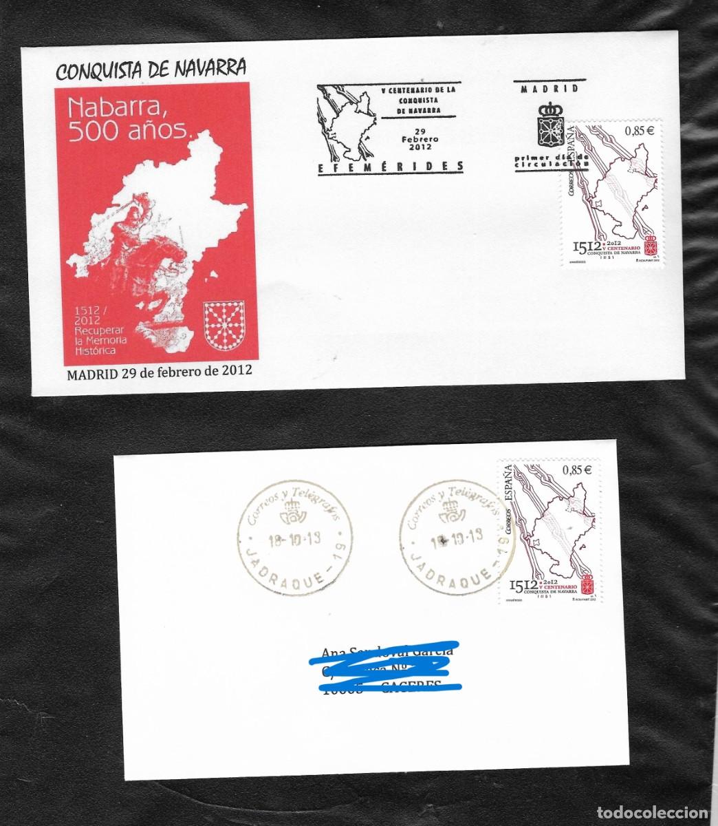 Sellos: SPD y carta . Conquista de Navarra. 2012