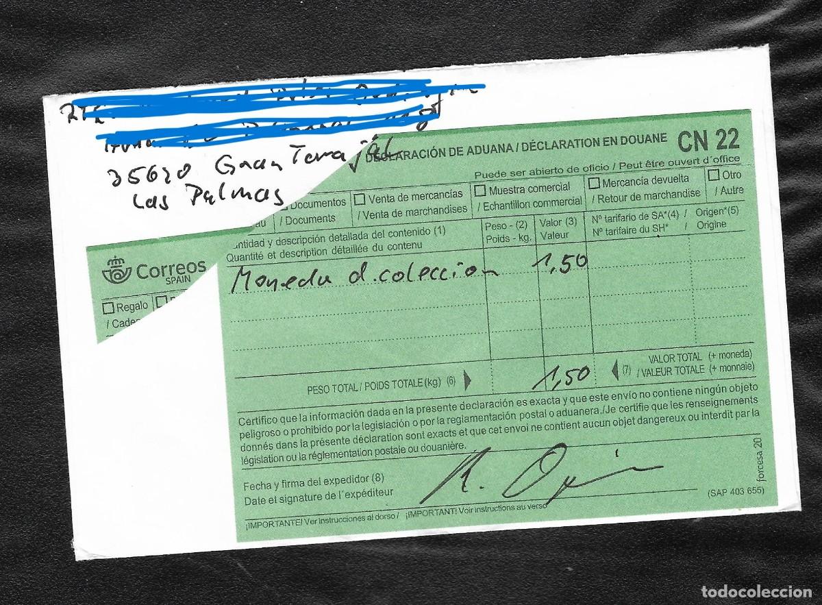 Sellos: Carta enviada desde Canarias a Pamplona, requisada en la ADUANA. 2012