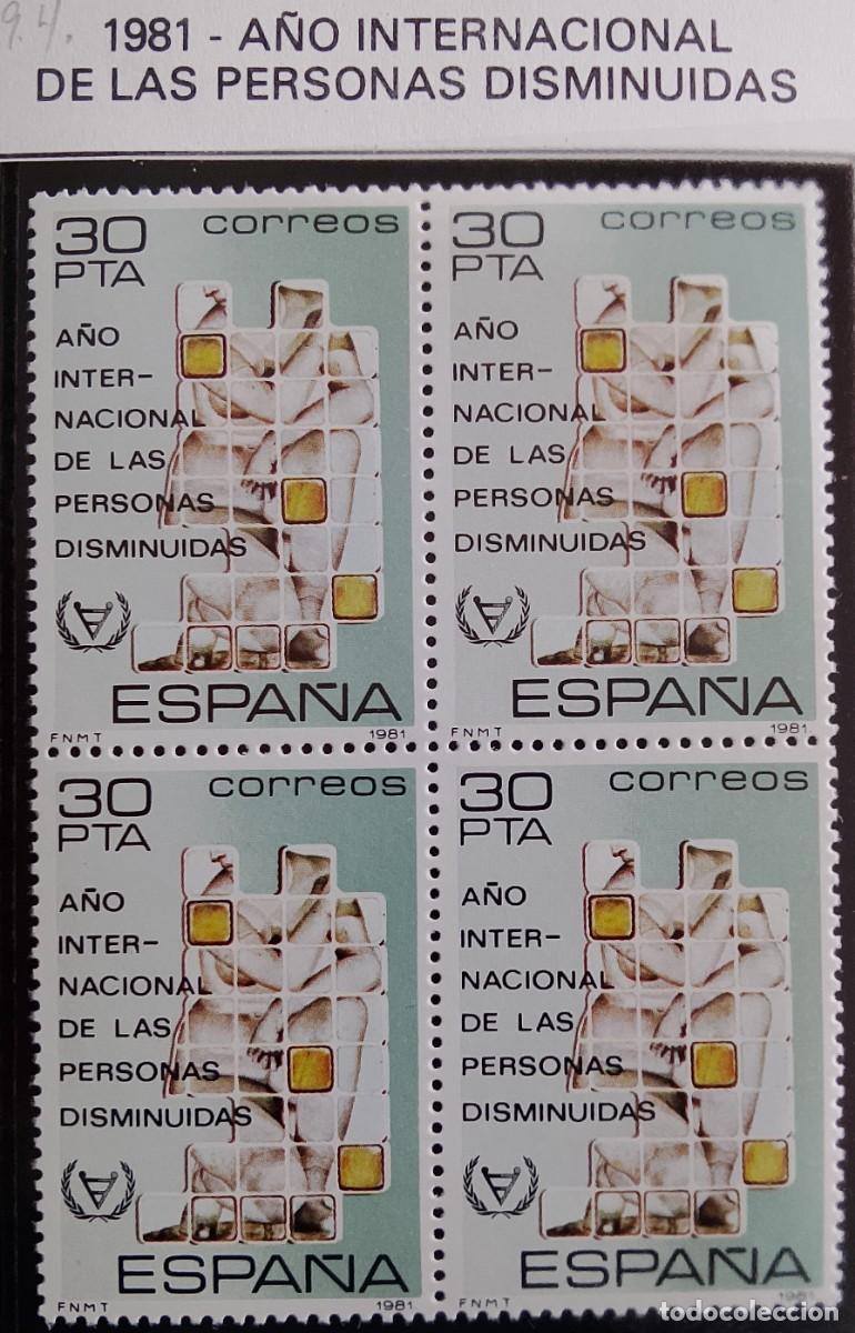 Stamps: Sellos en bloque de 4. Edifil 2612. A&ntilde;o Internacional de las Personas Disminuidas. A&ntilde;o 1981.