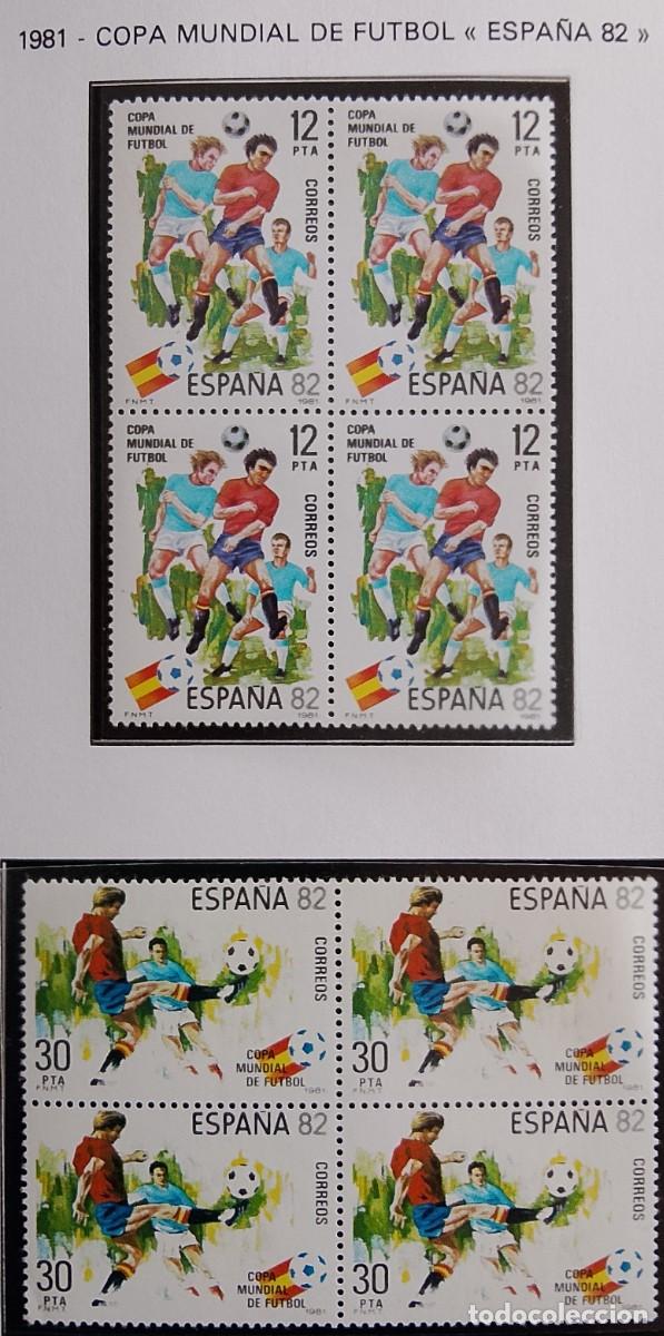 Briefmarken: Sellos en bloque de 4. Edifil 2613/14. Campeonato de F&uacute;tbol Espa&ntilde;a 82 (2&ordf; Serie). A&ntilde;o 1981.