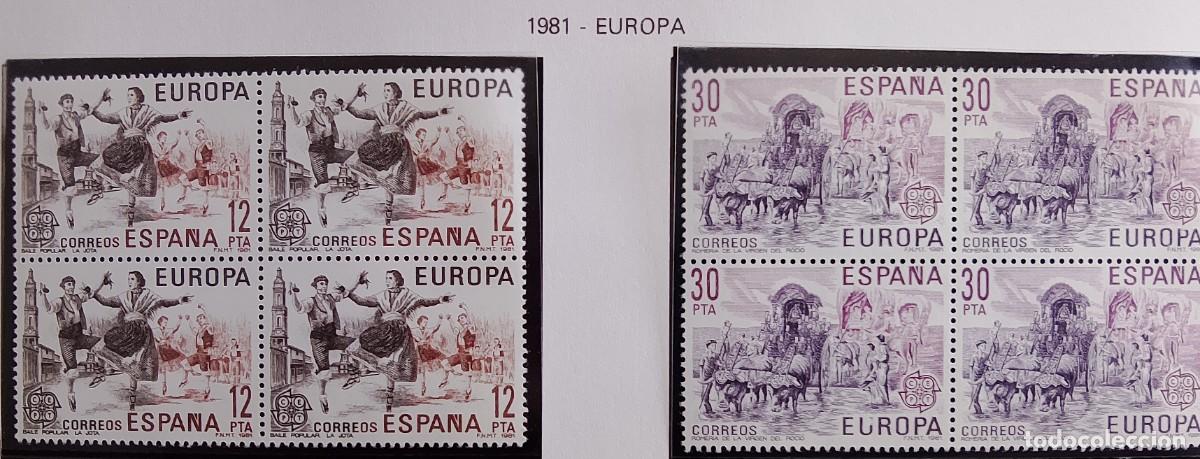 Briefmarken: Sellos en bloque de 4. Edifil 2615/16. Europa (XXII Serie). A&ntilde;o 1981.