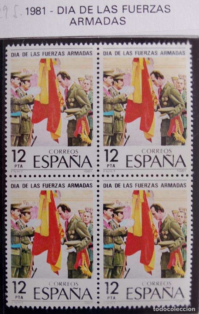Timbres: Sellos en bloque de 4. Edifil 2617. D&iacute;a de las Fuerzas Armadas. A&ntilde;o 1981.