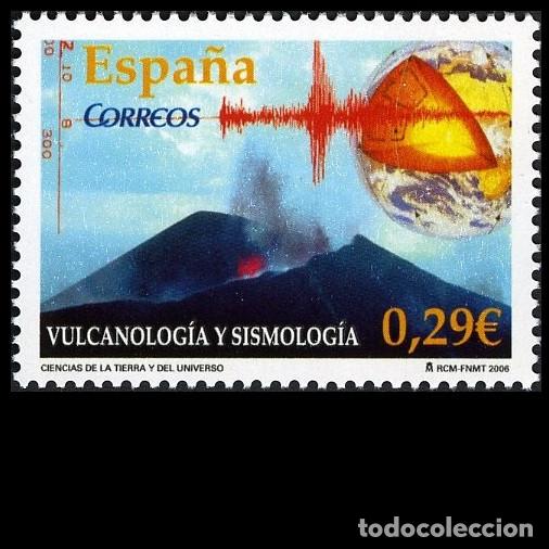 Sellos: Edifil 4254 MNH SIN FIJASELLOS sello de Espa&ntilde;a 2006 Vulcanologia y Sismologia