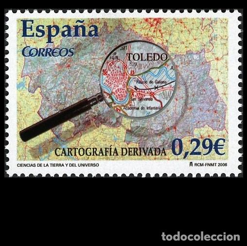 Sellos: Edifil 4255 MNH SIN FIJASELLOS sello de Espa&ntilde;a 2006 Cartografia Derivada Ciencias Tierra y Universo
