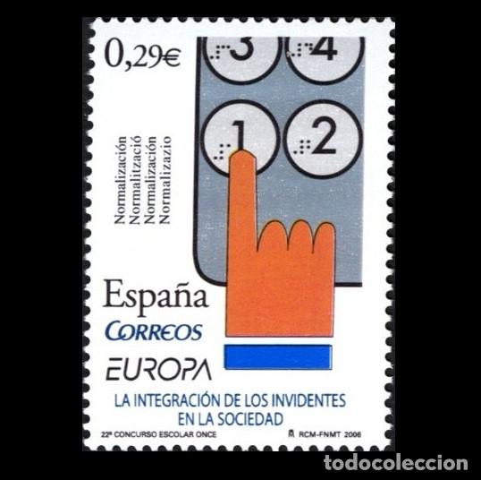 Sellos: Edifil 4261 MNH SIN FIJASELLOS sello de Espa&ntilde;a 2006 Europa Integraci&oacute;n Invidentes en la Sociedad