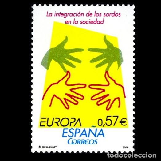Sellos: Edifil 4262 MNH SIN FIJASELLOS sello de Espa&ntilde;a 2006 Europa Integraci&oacute;n de los Sordos en la Sociedad
