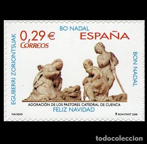 Sellos: Edifil 4278 MNH SIN FIJASELLOS sello de Espa&ntilde;a 2006 Adoraci&oacute;n de los Pastores Catedral Cuenca Navida