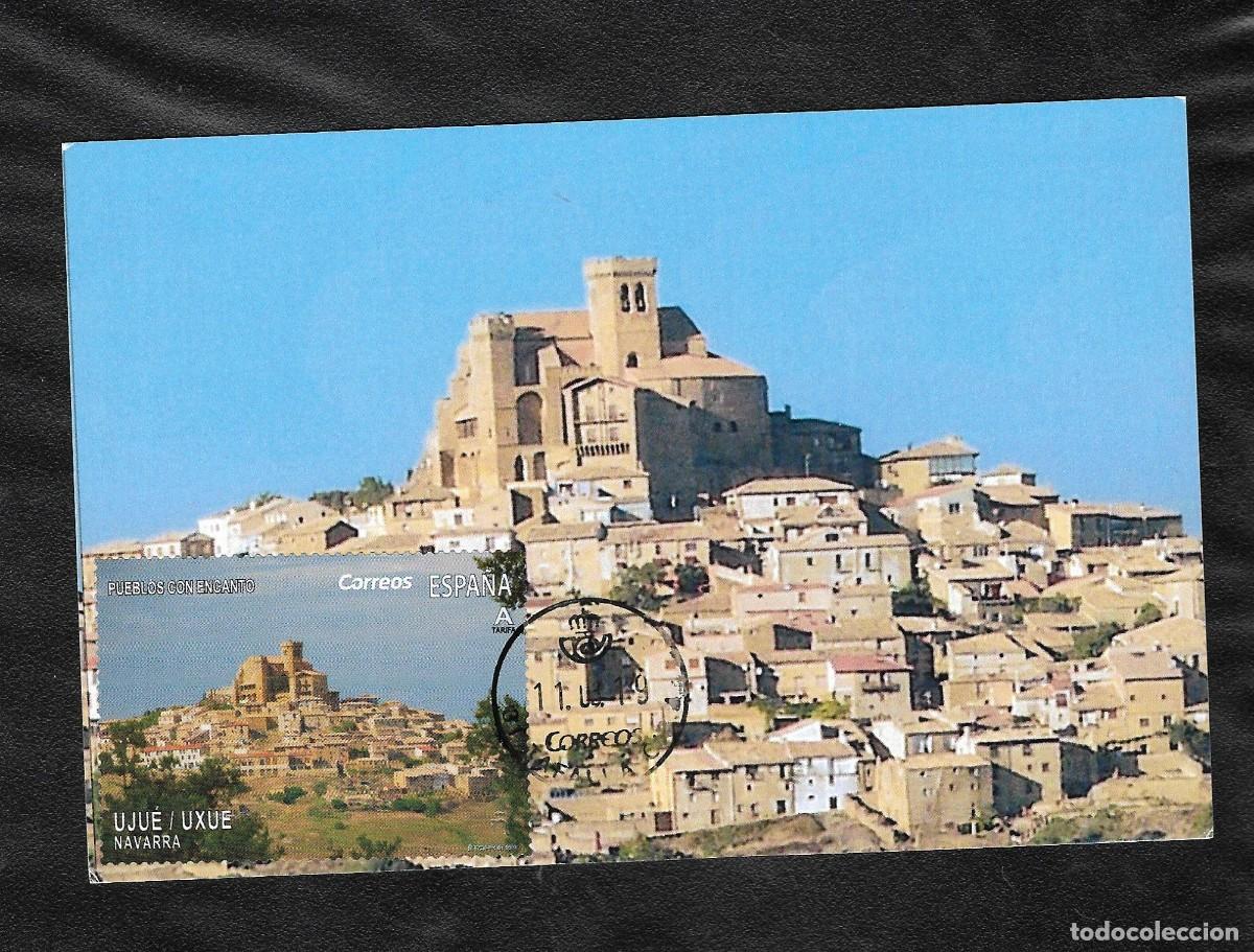 Sellos: Tarjeta postal. Sta. Maria de Ujue -Uxue. Navarra 2019