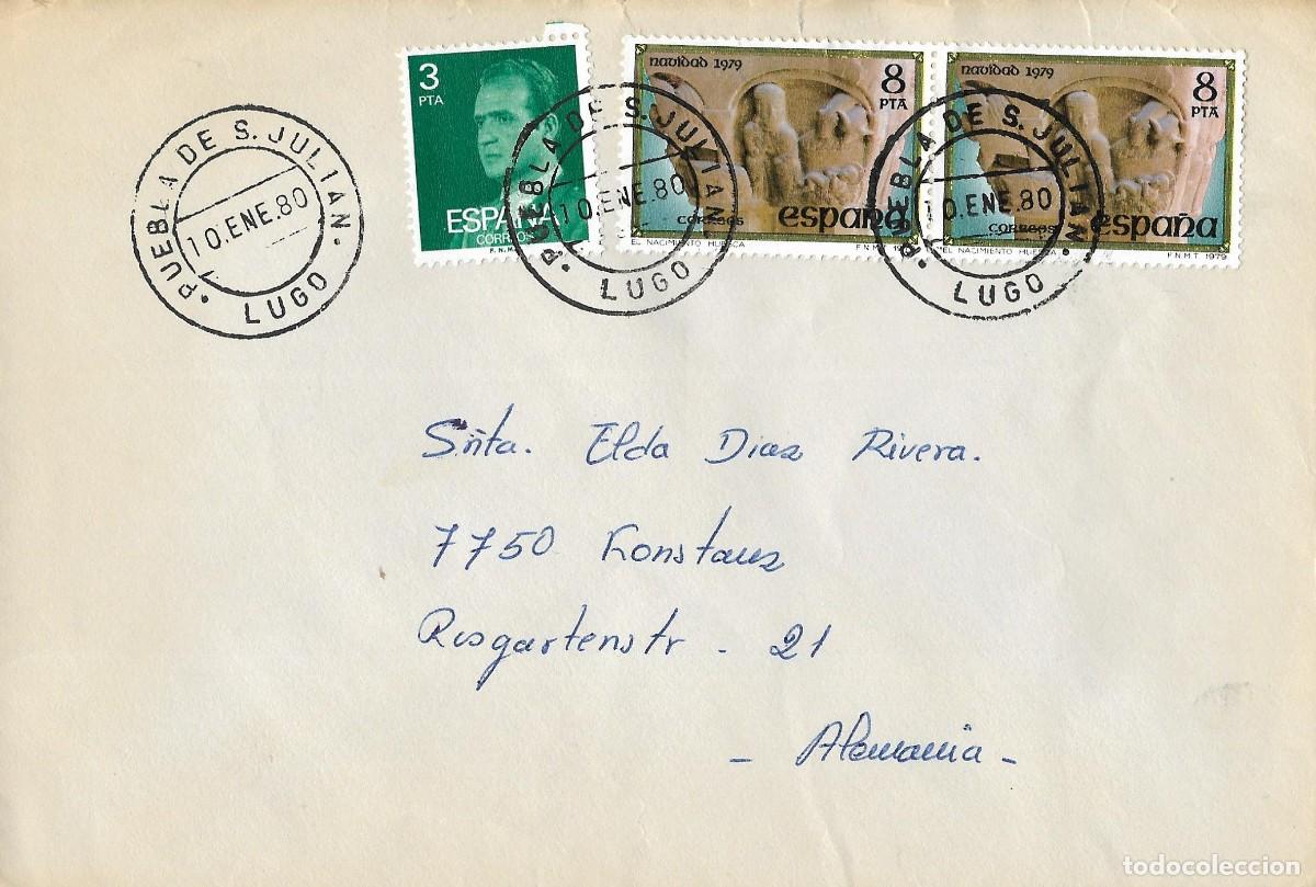 Sellos: Carta desde Puebla de San Julian / Pobra de San Xiao (Lugo) a Alemania 1980