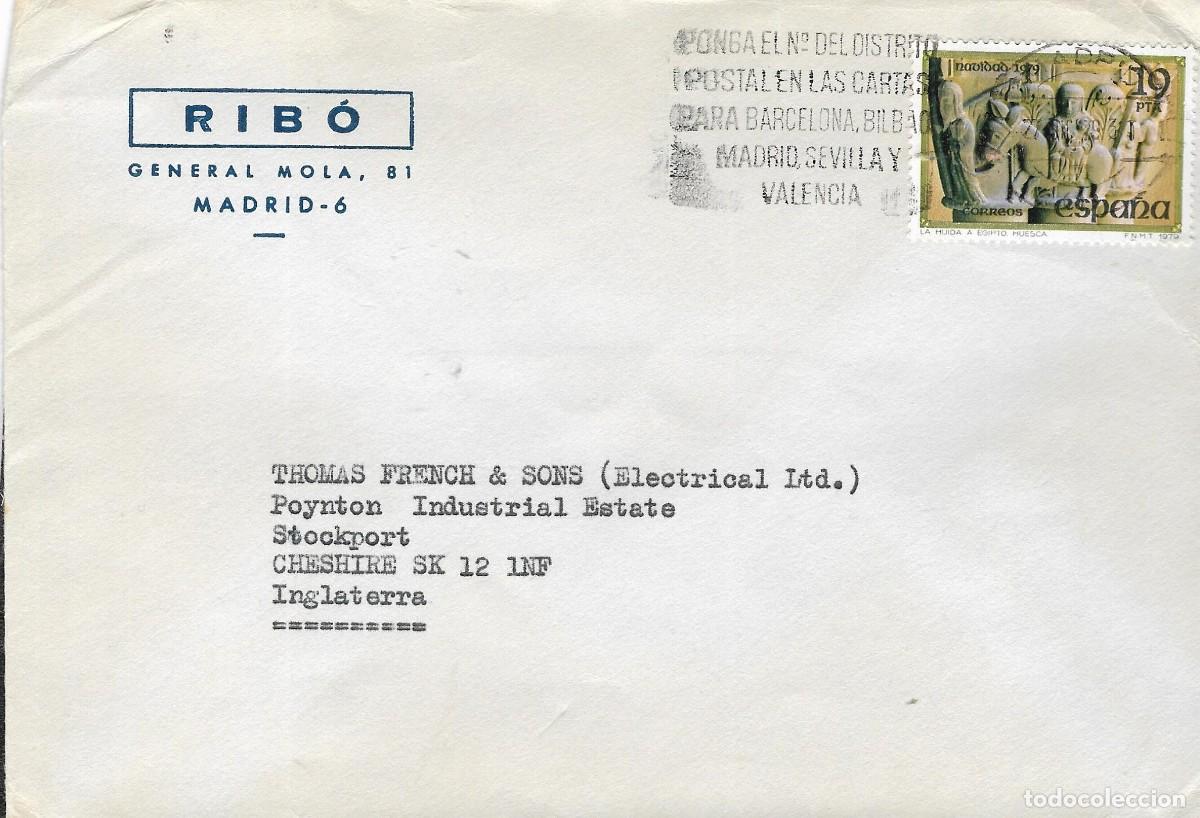 Sellos: Carta Madrid a Cheshire Inglaterra . 1979