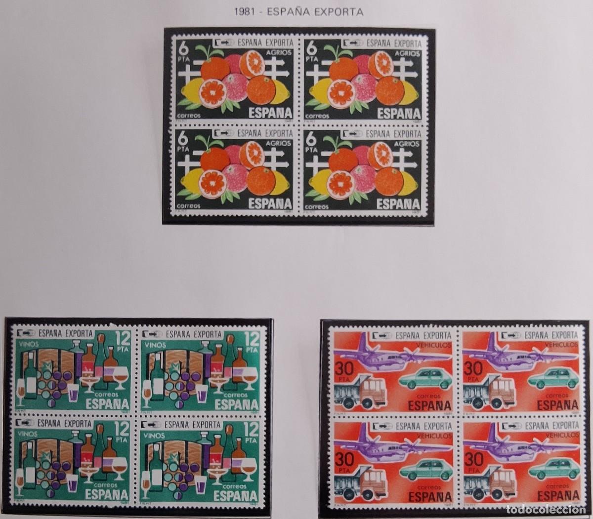 Timbres: Sellos en bloque de 4. Edifil 2626/28. Espa&ntilde;a Exporta (II Serie). A&ntilde;o 1981.