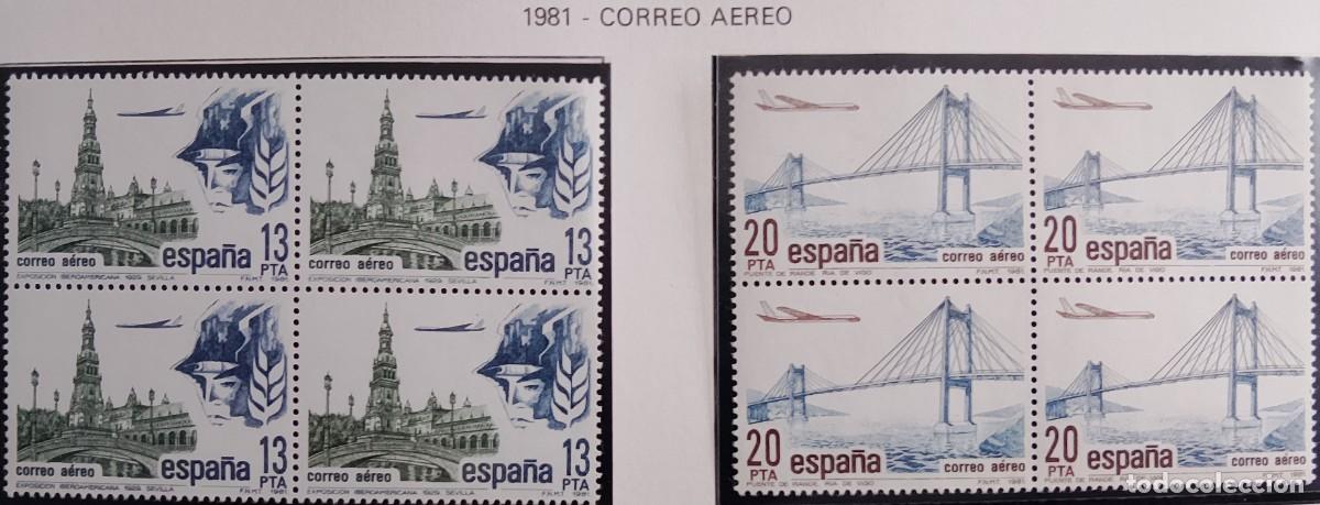 Stamps: Sellos en bloque de 4. Edifil 2635/36. Correo Aereo. A&ntilde;o 1981.