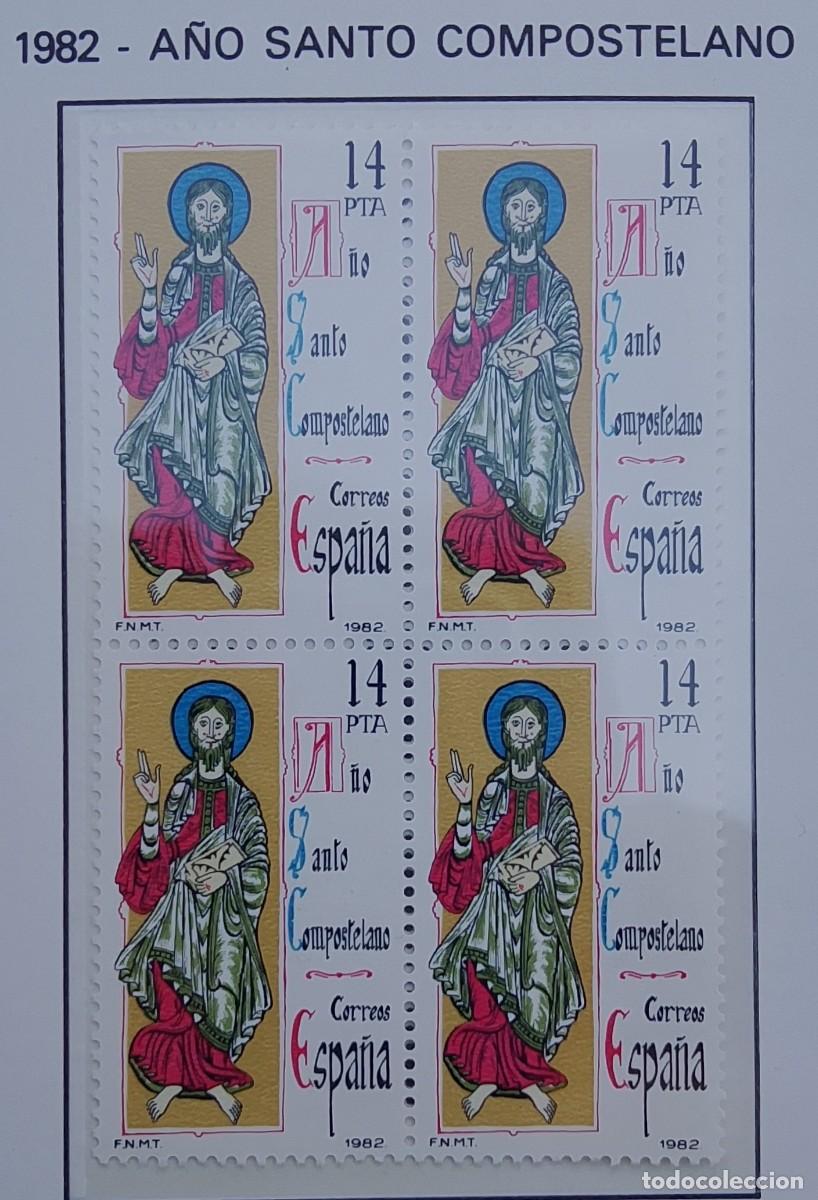 Sellos: Sellos en bloque de 4. Edifil 2649. A&ntilde;o Santo Compostelano. A&ntilde;o 1982.